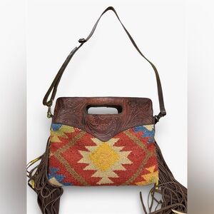 ARIAT Brynlee Conceal Carry Multicolor Aztec Handbag Shoulder Bag retail $180